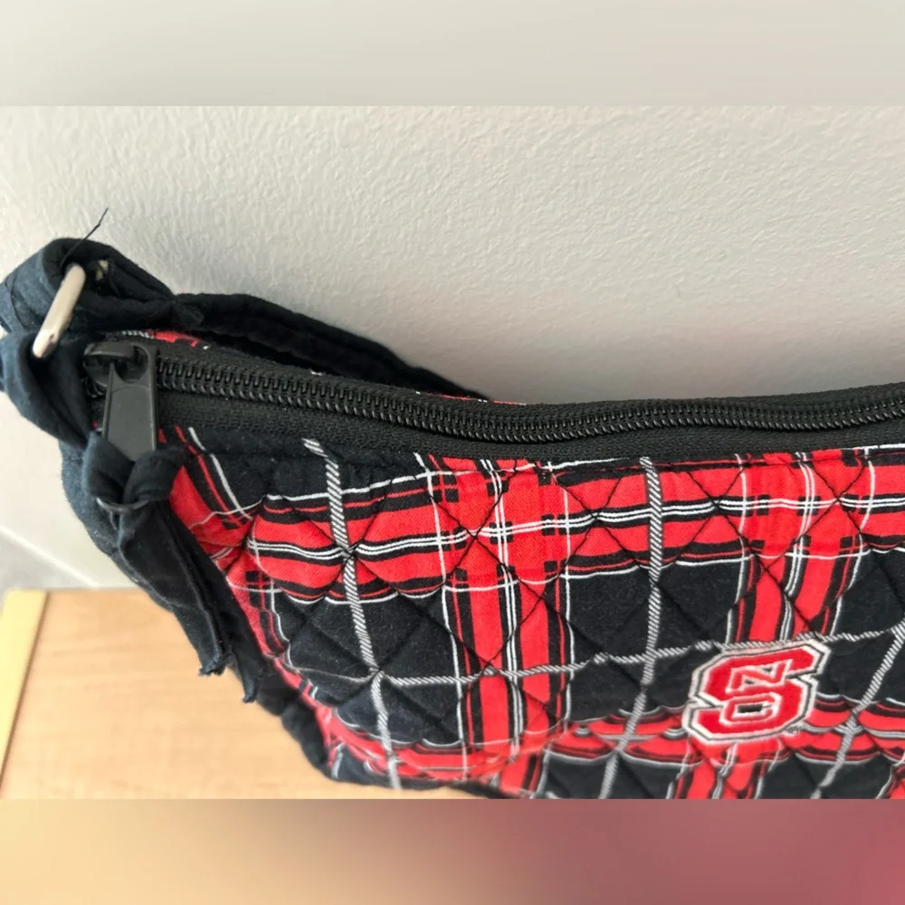 NC State Wolfpack Plaid Purse Black Red